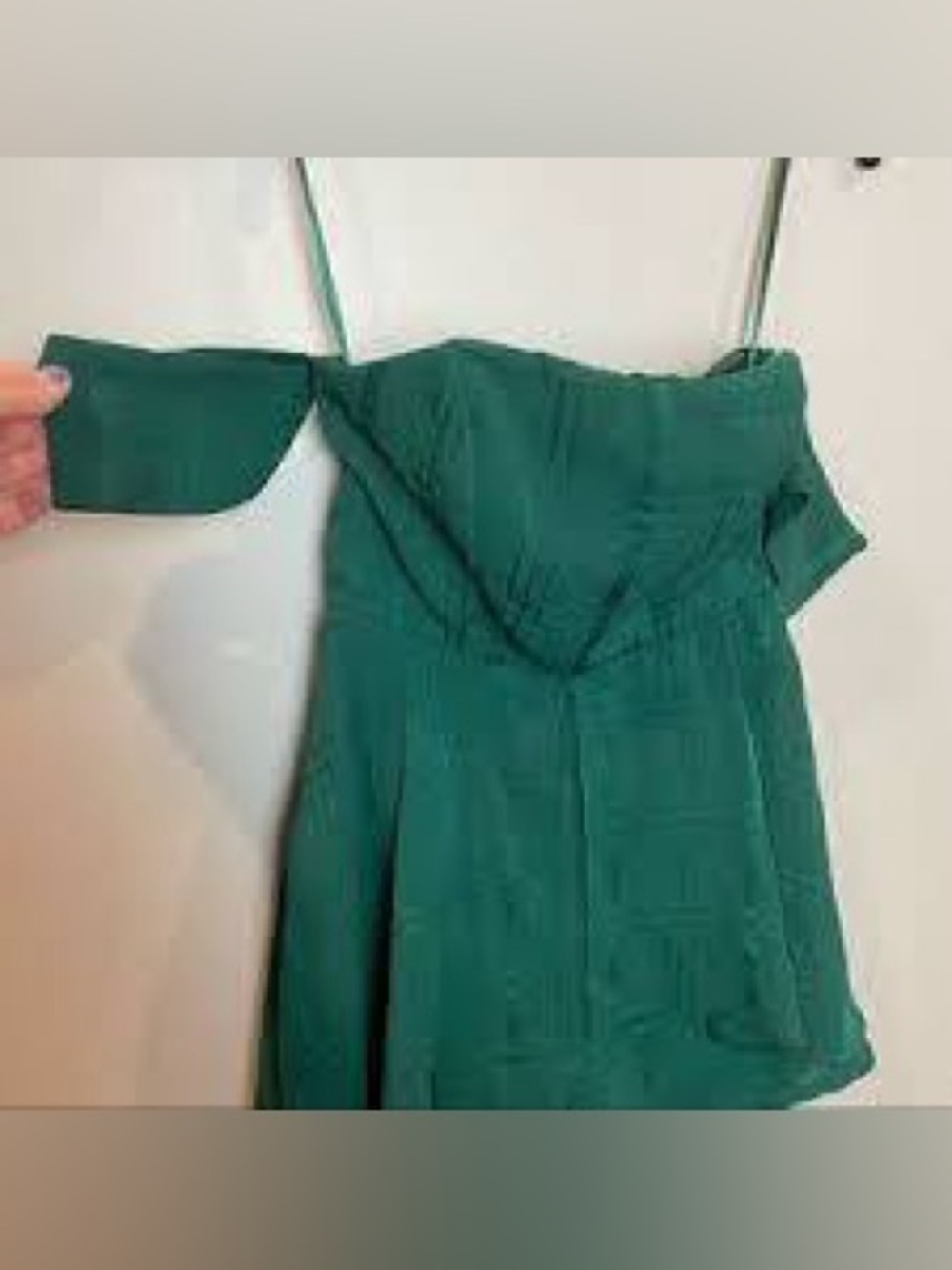 Fashion Nova Green One-Shoulder Mini Dress